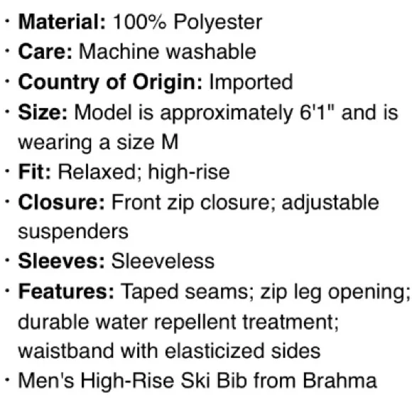 Ozark Trail Men's High Rise Ski Bib, Size 3XL (48-50) Brand New with Tags - Picture 4 of 8